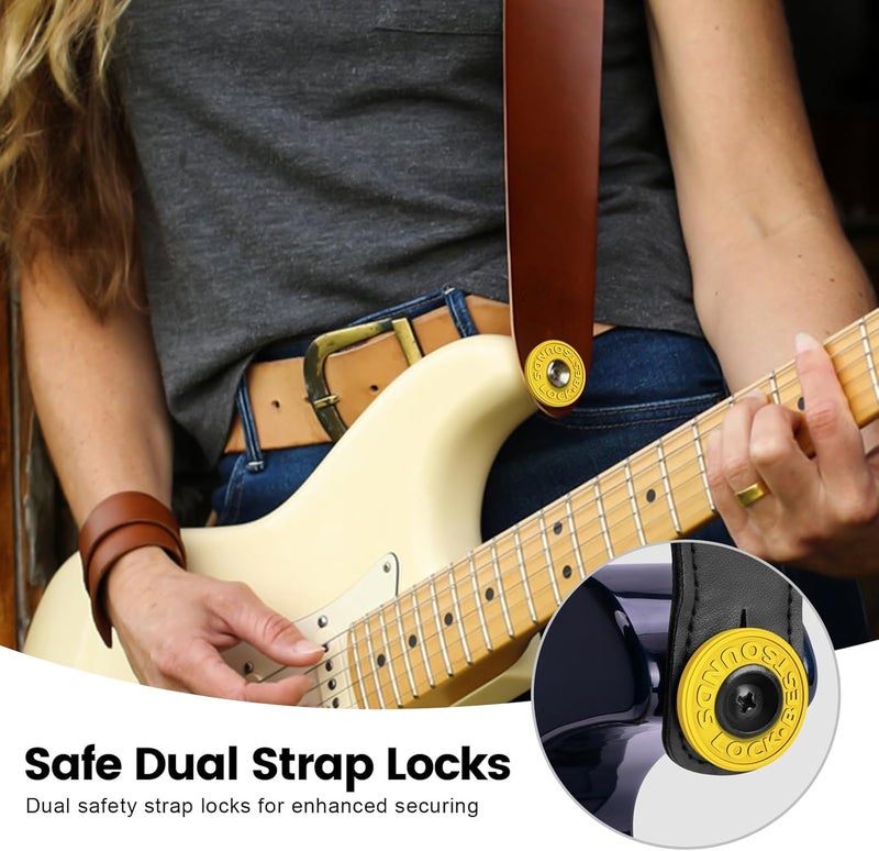 BestSounds Guitar Strap Blocks, 6PCS Premium Silicone Safety Locks (Olive) - Image 2